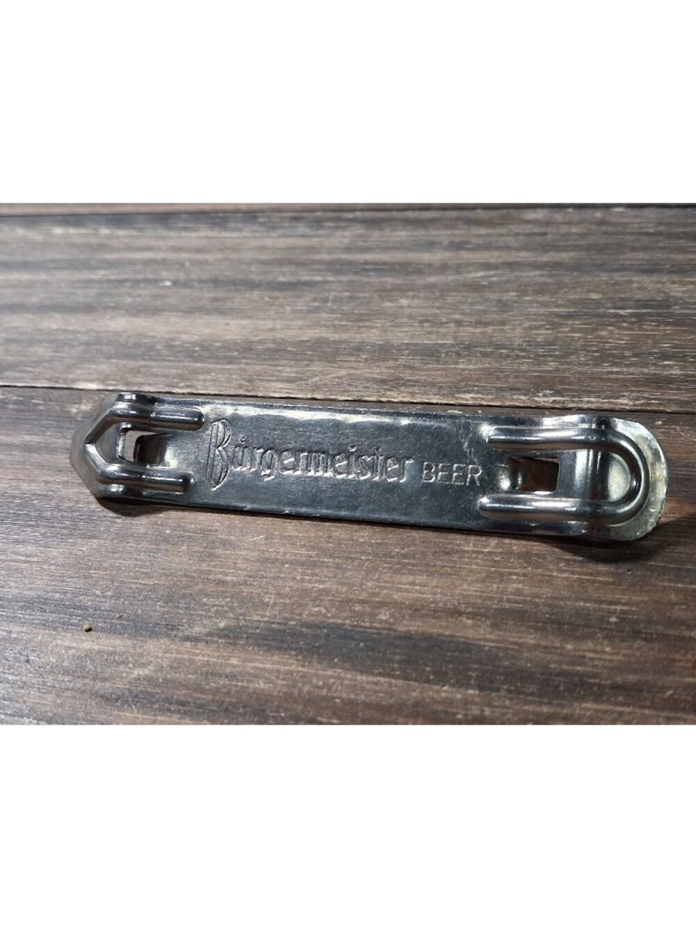 Vaughan Burgermeister Beer Bottle Opener Vtg Silver Tone Pale Ale Church Key